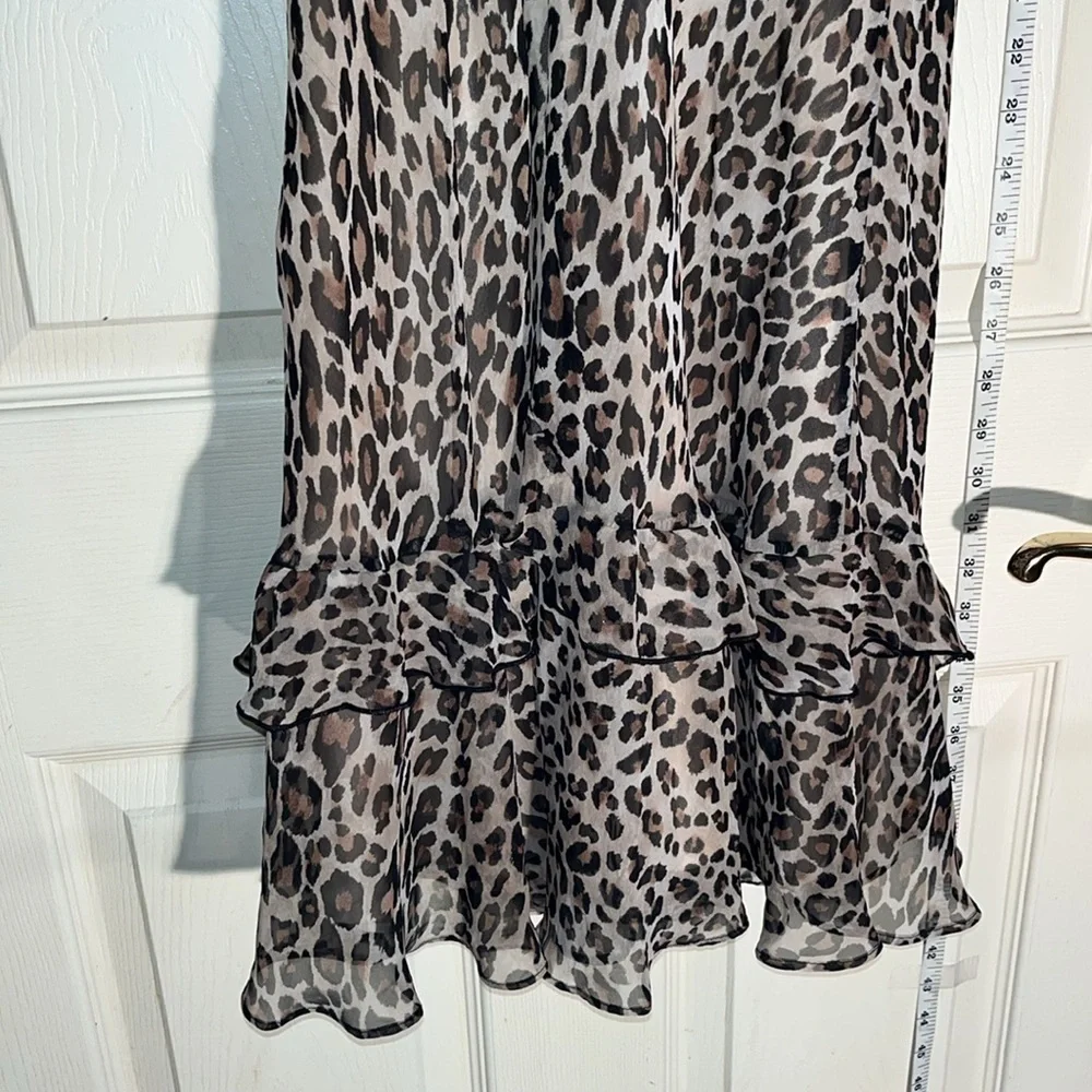 RARE! Y2K-Victoria’s Secret-M-leopard print, chiffon, stud, satin, slip, dress.